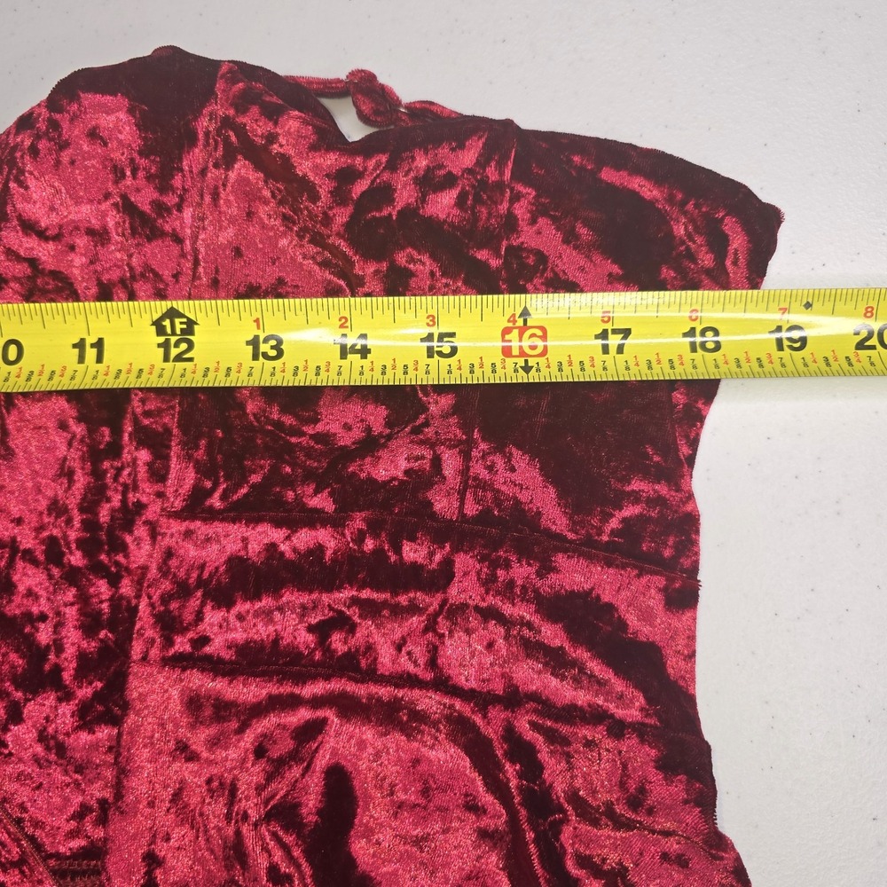 R VIVIMOS Large 12/14 Crushed Velvet Maxi Dress Scoop Neck Empire Waist -2540 - Picture 7 of 8